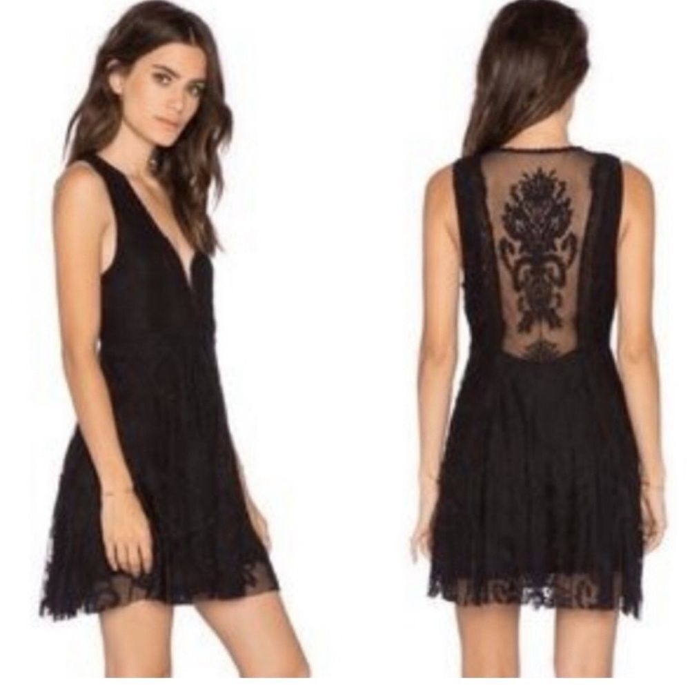 FREE PEOPLE Reign Over Me Dress Black Size 2